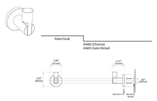 Gatco 4685 Channel Single Robe Hook, Chrome (379853),Small