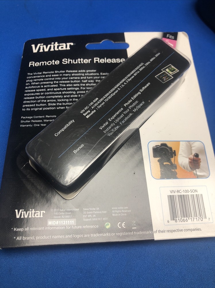 Vivitar Remote Shutter Release FITS Sony A700 / A900