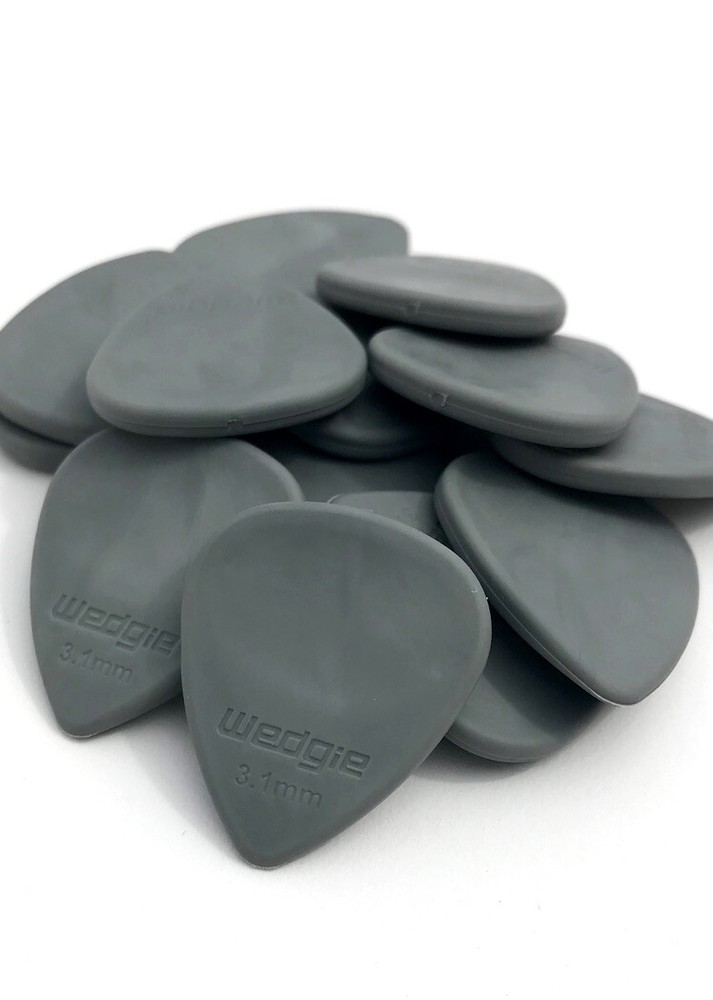 Wedgie Rubber Guitar Picks | 3.1mm | Medium | Grey | 3 pcs