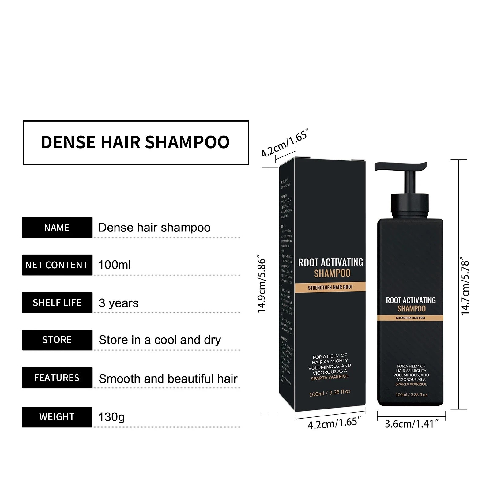 2pc Shampoo,Spartan Root Activator Shampoo,Natural Hair Regrōwth Shampoo