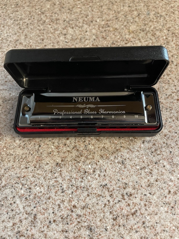 Neuma 10-Hole Blues Harmonica in a protective case