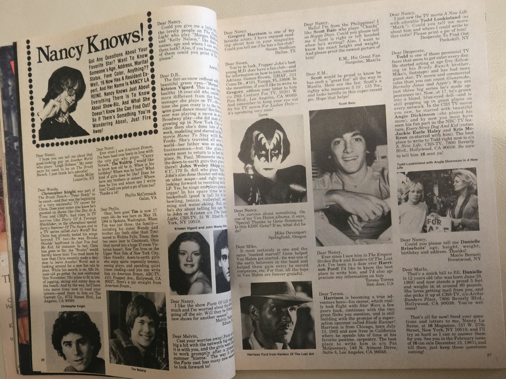 16 Magazine January 1982 KISS ACDC,STYX, VAN HALEN, SPRINGFIELD