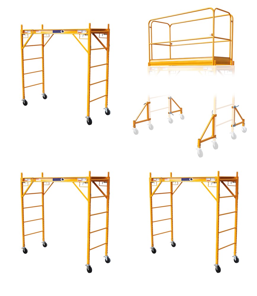 18' Rolling Scaffold Tower • Baker Scaffold • Scaffold Wheel • 3sets & Guardrail