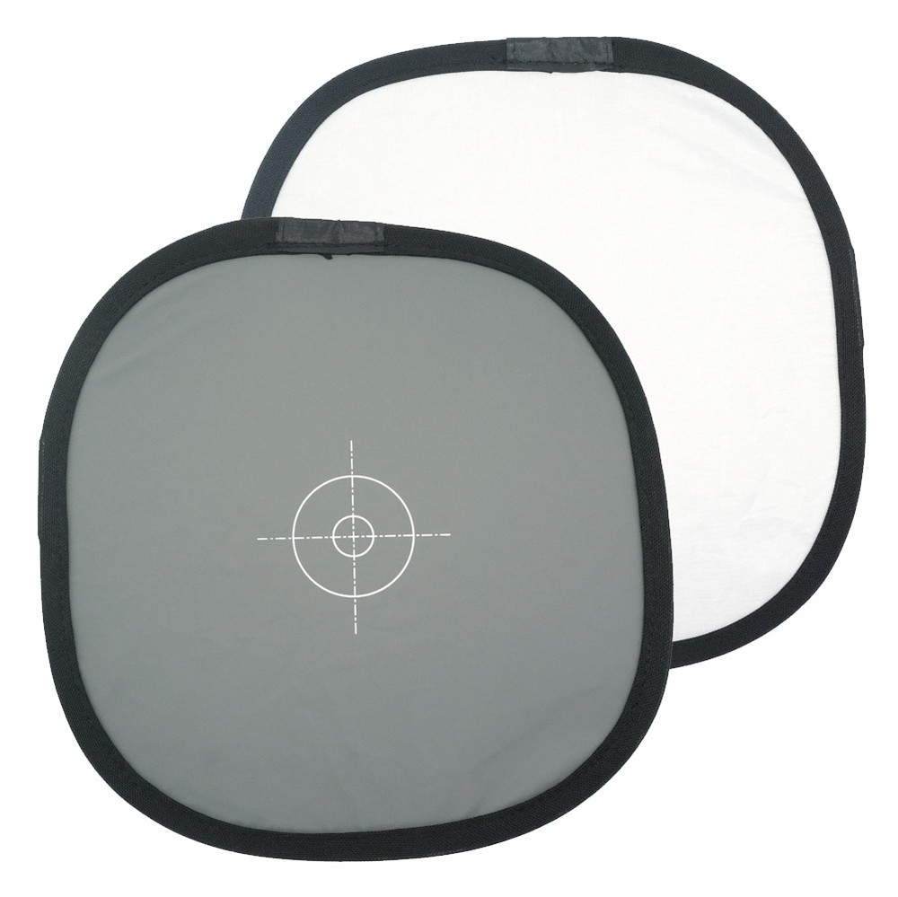 12"/30cm 2-Sided Collapsible White Balance Disc 18% Gray Panel+Target Reflector