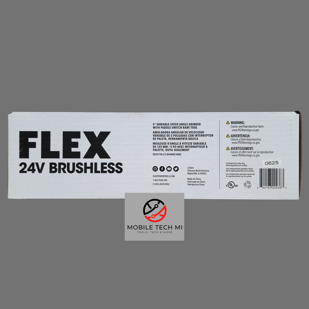 FLEX 24V 5" Variable Speed Angle Grinder w/ Paddle Switch Brushless FX3171A-Z