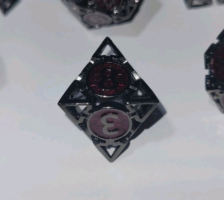 7PCS Hollow Metal Dice Set Polyhedral RPG Dice with Case