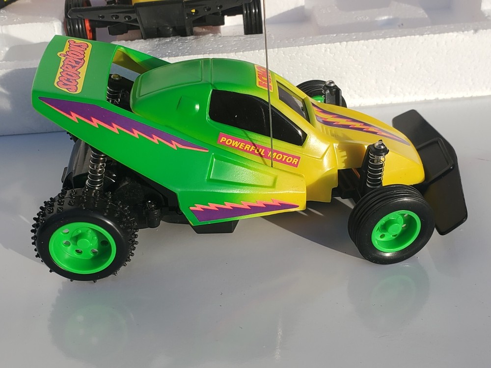 Vtg 1993 Echopro Radio Controlled Scorpion Racing Set. Missing one controller