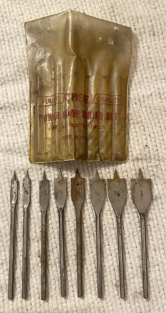 VINTAGE FULLER WOOD BORING BIT SET- 8 BITS