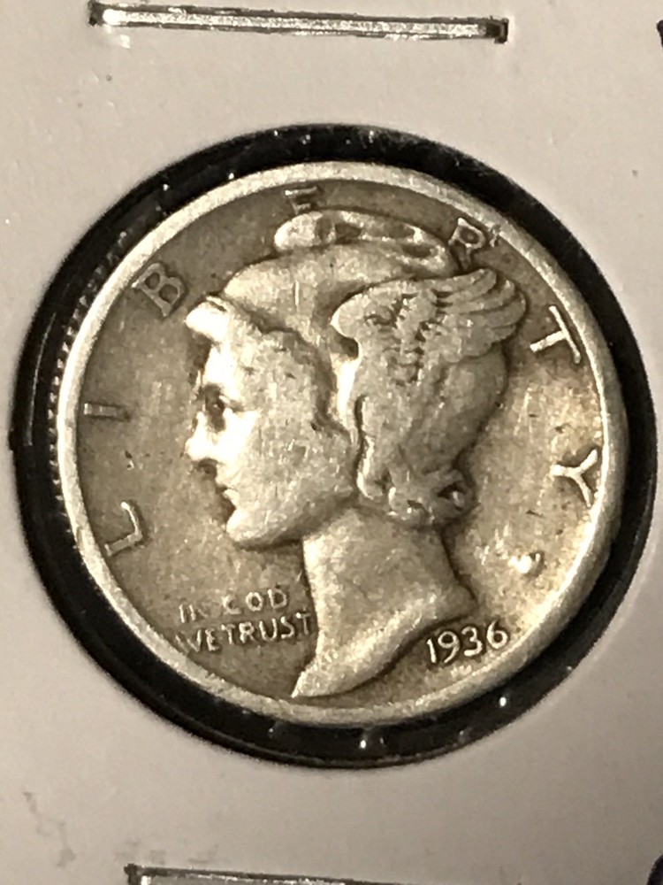1936 Mercury Dime VG+