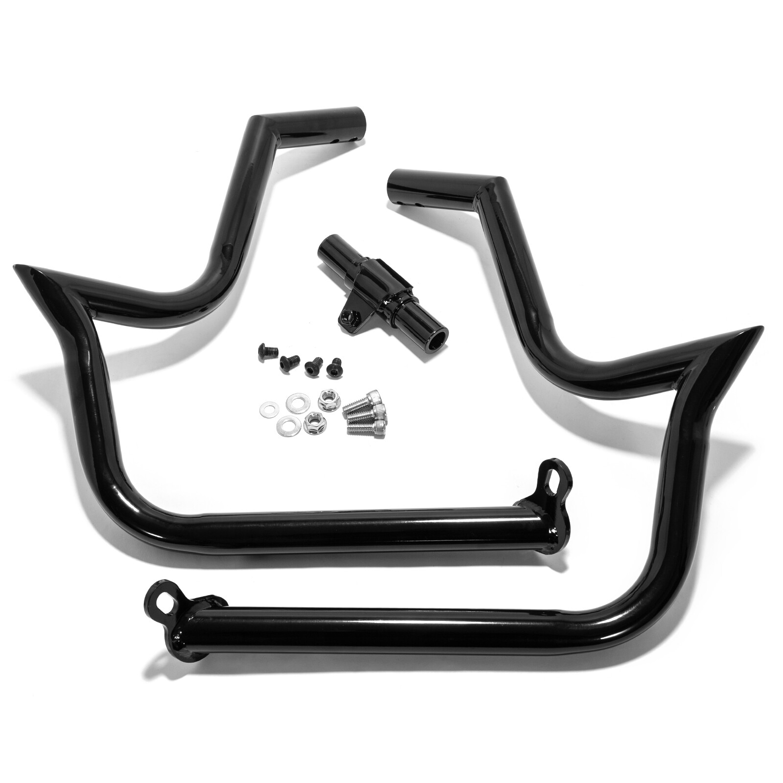 Black 1.25 Engine Guard Highway Crash Bar For Harley Touring Electra Glide 09-22
