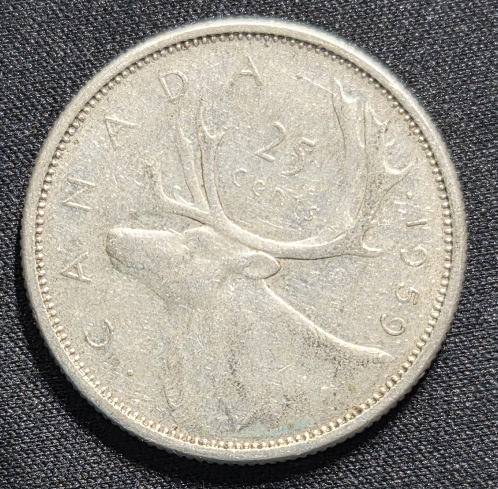 1959 CANADIAN 25 CENT QUARTER NICE (SILVER)