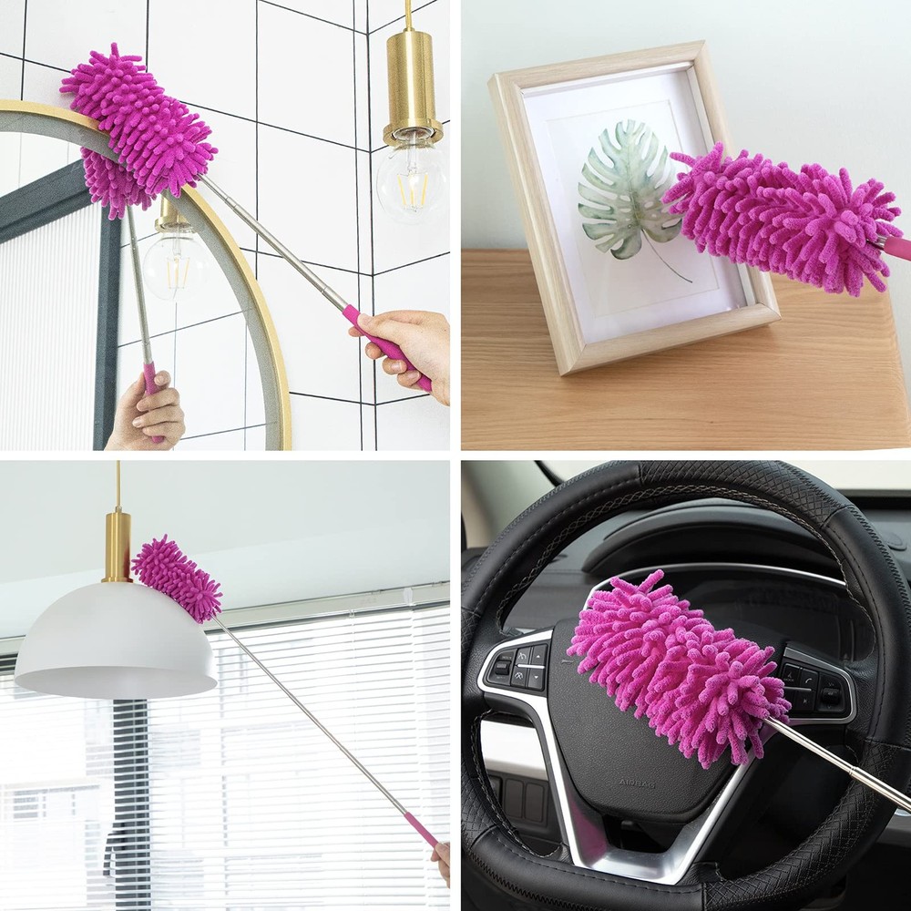 Microfiber Duster for Cleaning, Tukuos Hand Washable Dusters with 2pcs Replaceab