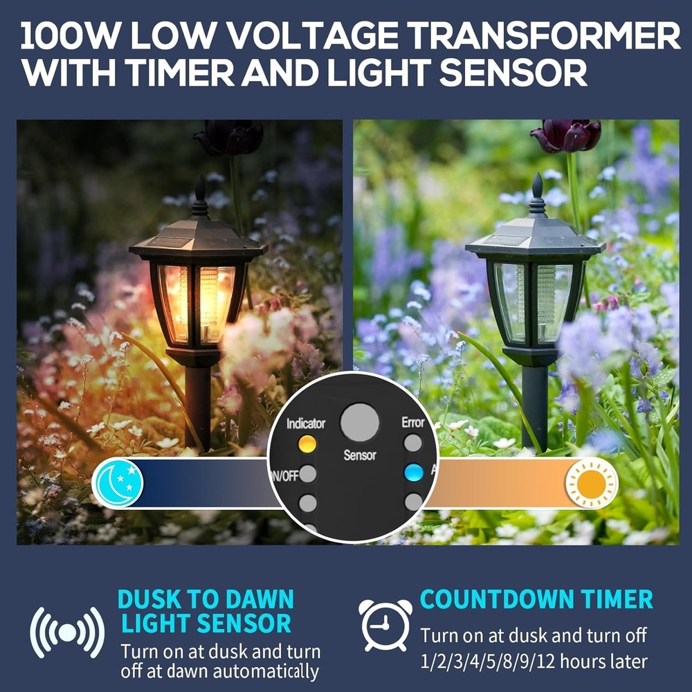 100W Low Voltage Landscape Transformer Weatherproof Low Voltage Transform
