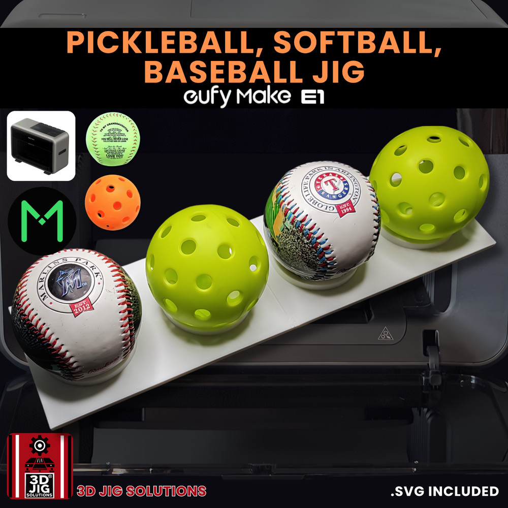 EufyMake E1 UV Printer Jig | Baseball Template