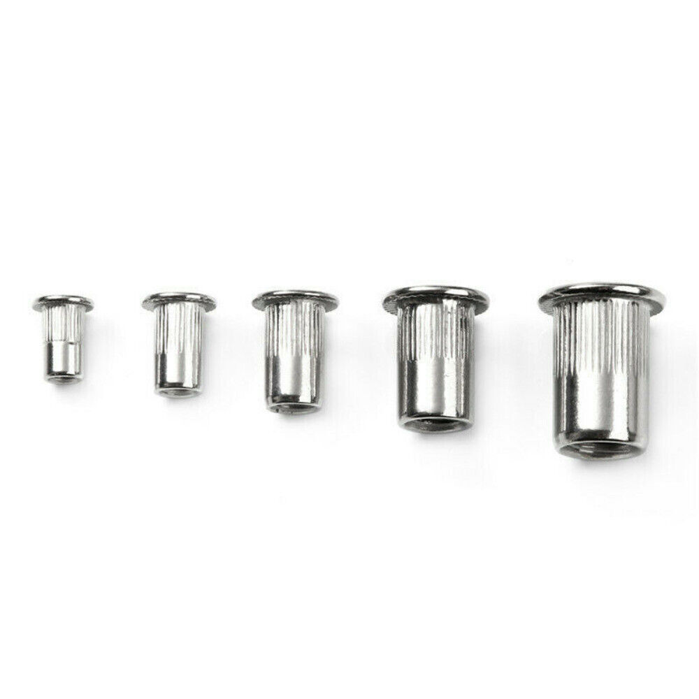 M3-M8 Aluminum Rivet Flat Head Threaded Set Rivet Nuts Blind Nutsert Kit 150PCS