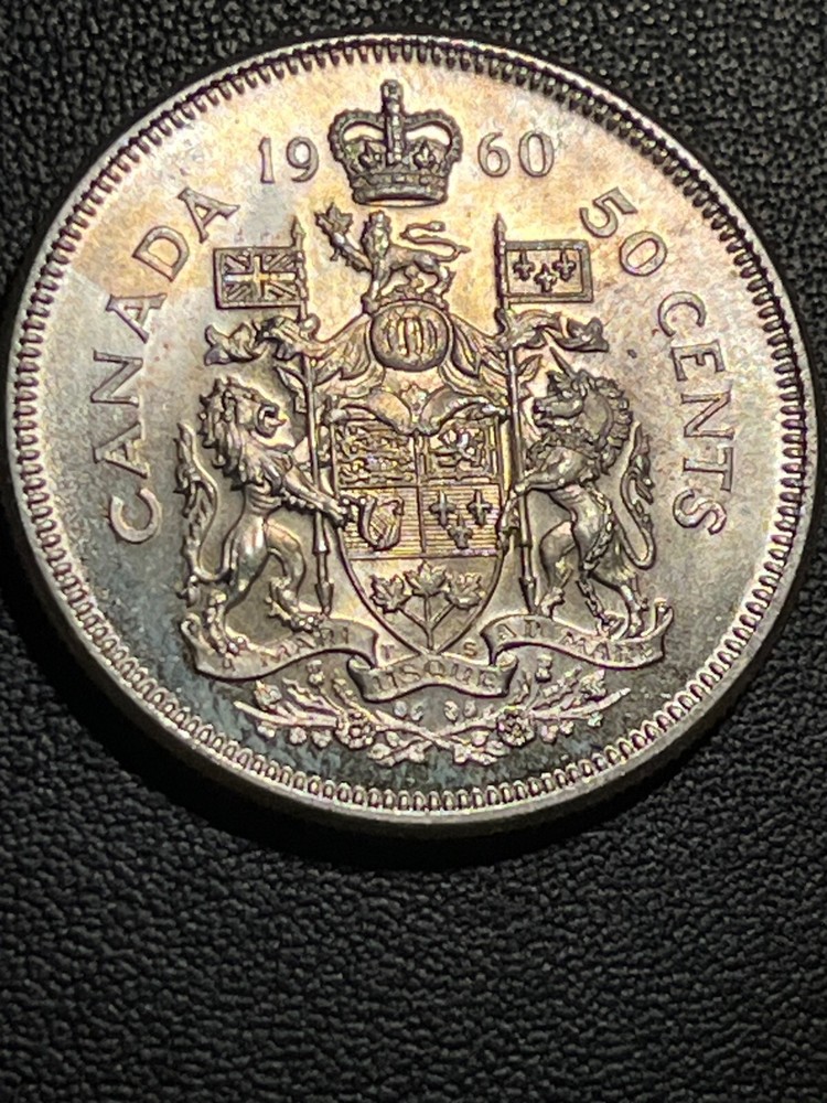 1960 Canada Half Dollar Silver Coin Nice BU+