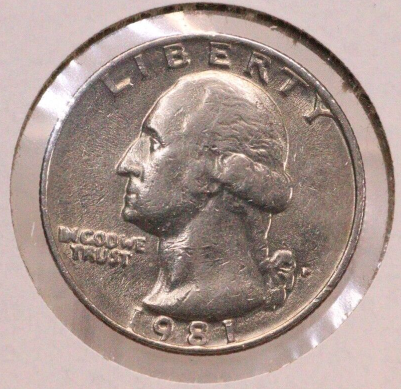 1981 WASHINGTON US QUARTER RARE FILLED MINT MARK, UNREADABLE!