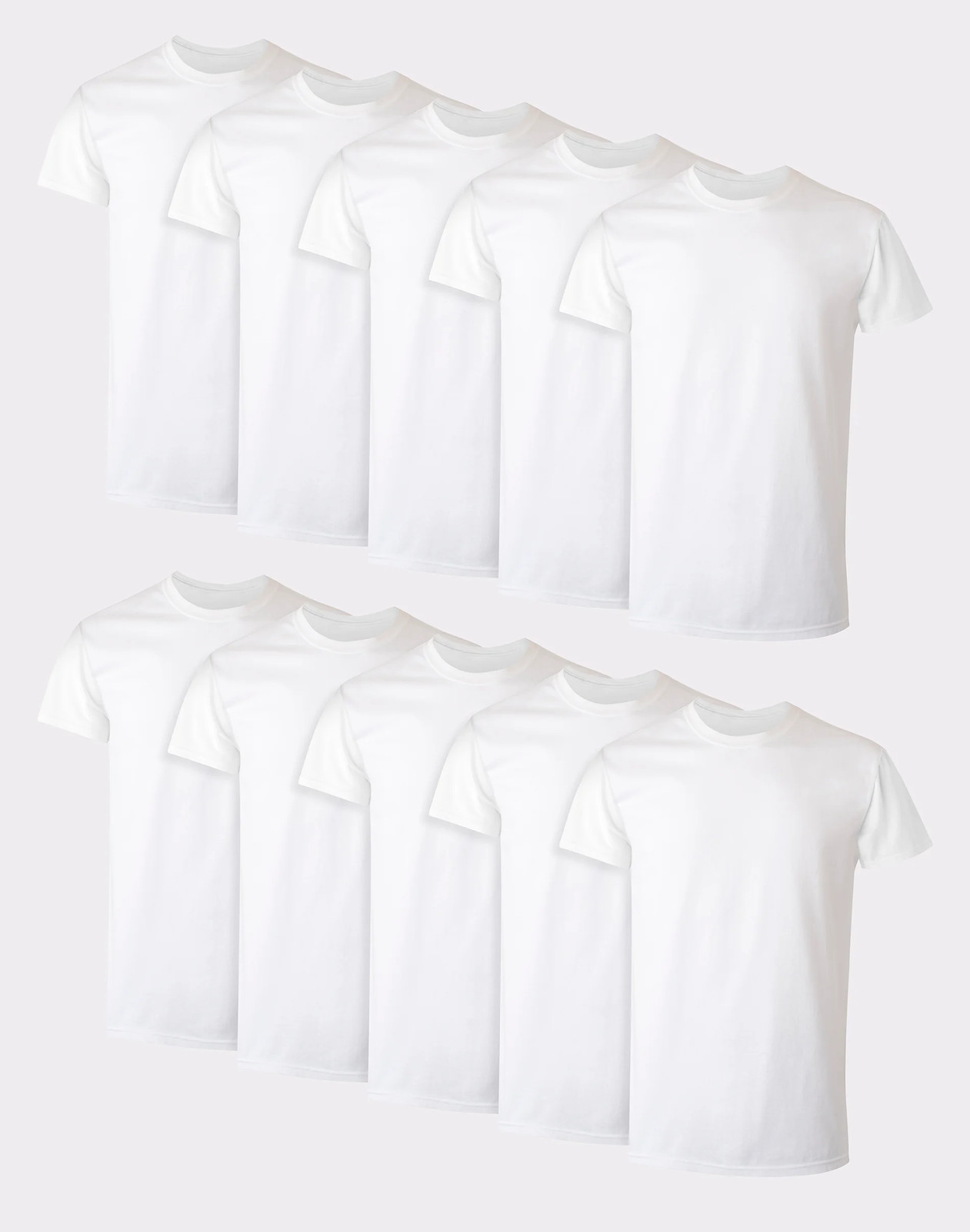 Hanes 10-Pack Men Tee T-Shirt ComfortSoft White Crewneck Undershirt Short Sleeve