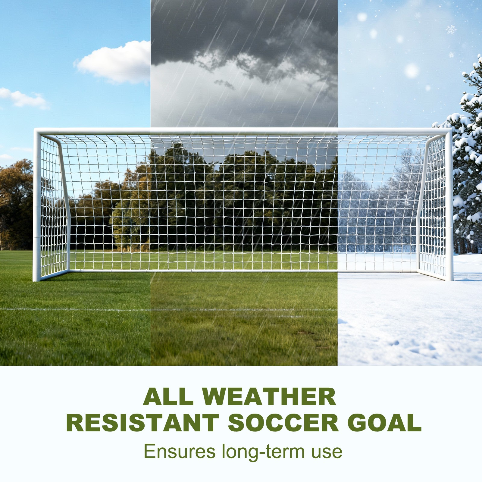 18ftx 7ft/21ftx 7ft/24ftx 8ft Metal Soccer Goals for Outdoor Practice Training
