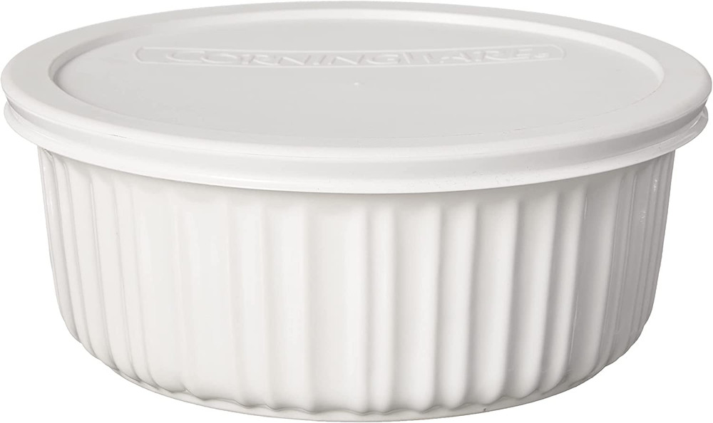 French White 7-Pc Ceramic Bakeware Set with Lids Chip and Crack Resistant Stonew