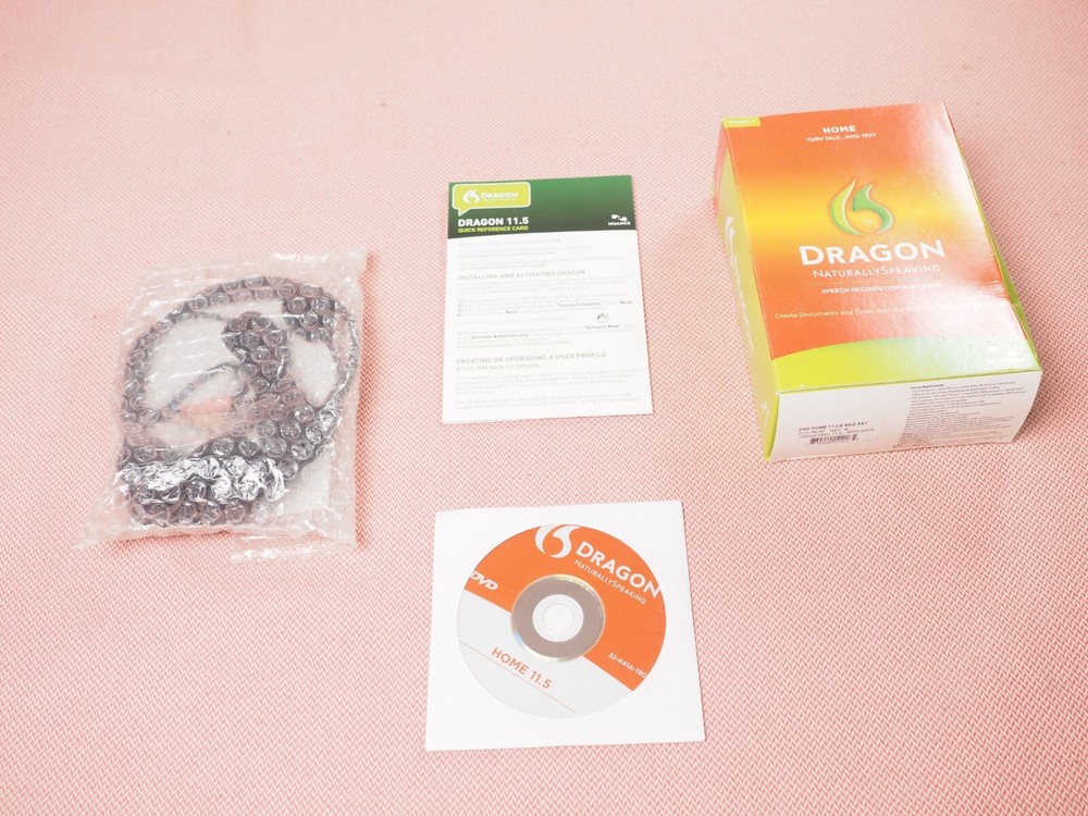 Dragon Naturally Speaking Home Version 11 Speech Recognition Software w/Head Set