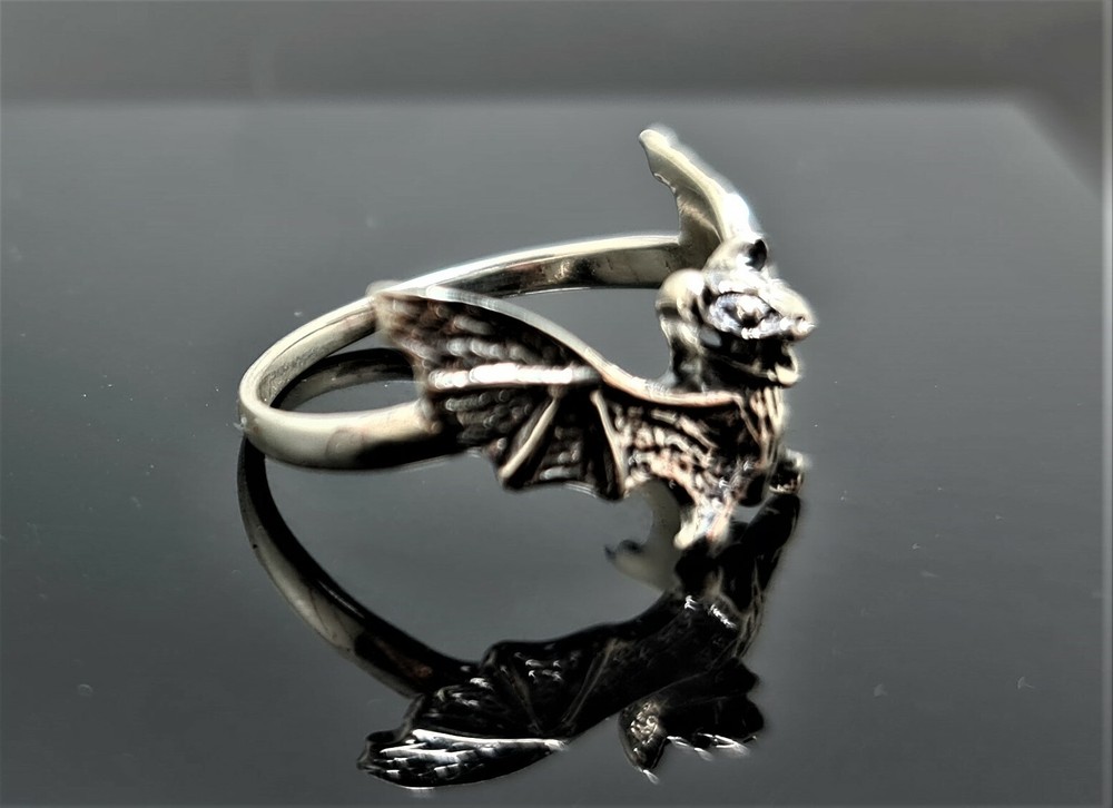 Bat Ring 925 Sterling Silver Vampire Gothic Rock Biker