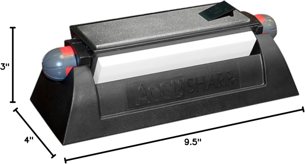 AccuSharp Deluxe Tri-Stone Knife Sharpener System Diamond Ceramic Angle Guide