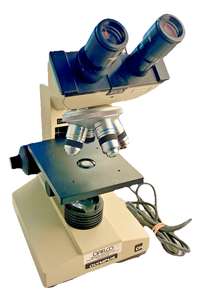 Olympus CHB-001 Model Microscope 4 Objectives w Manual Case Accessories EUC