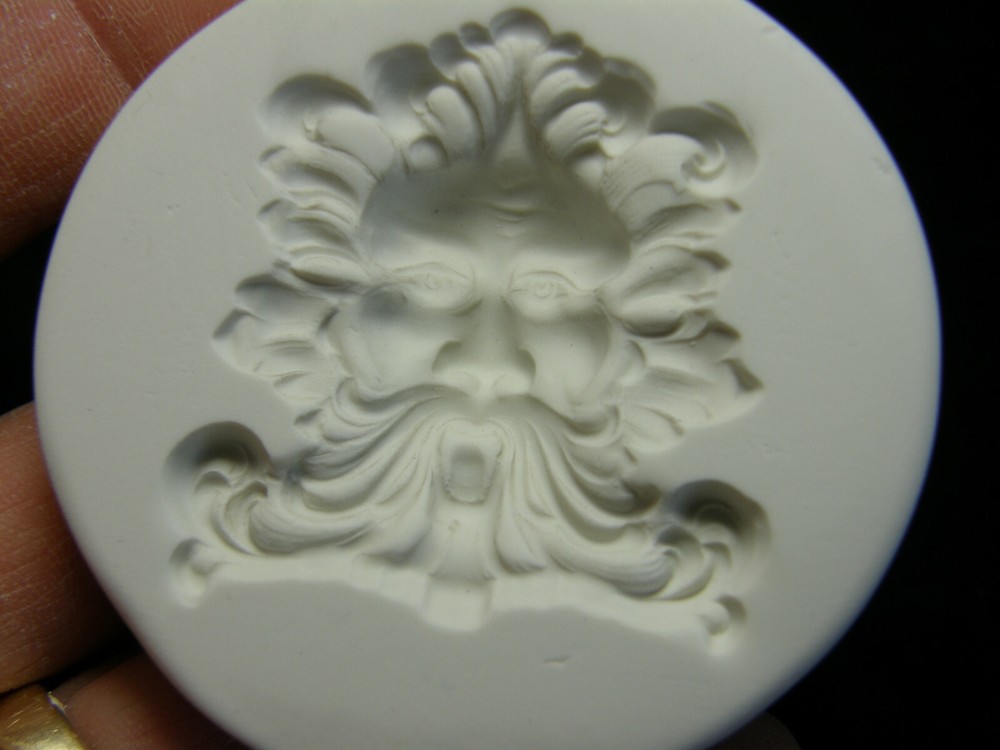 Green Man Face Polymer Clay Mold (MD1302)