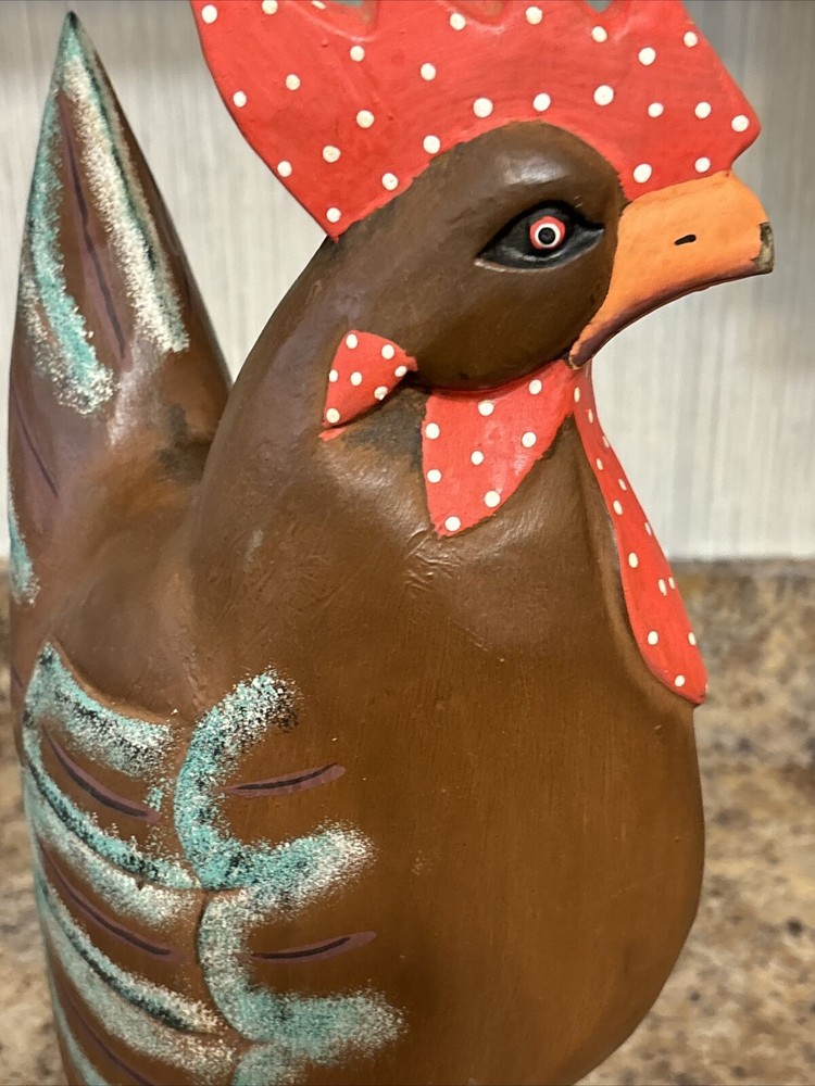 Rooster Chicken Wood Decor Large