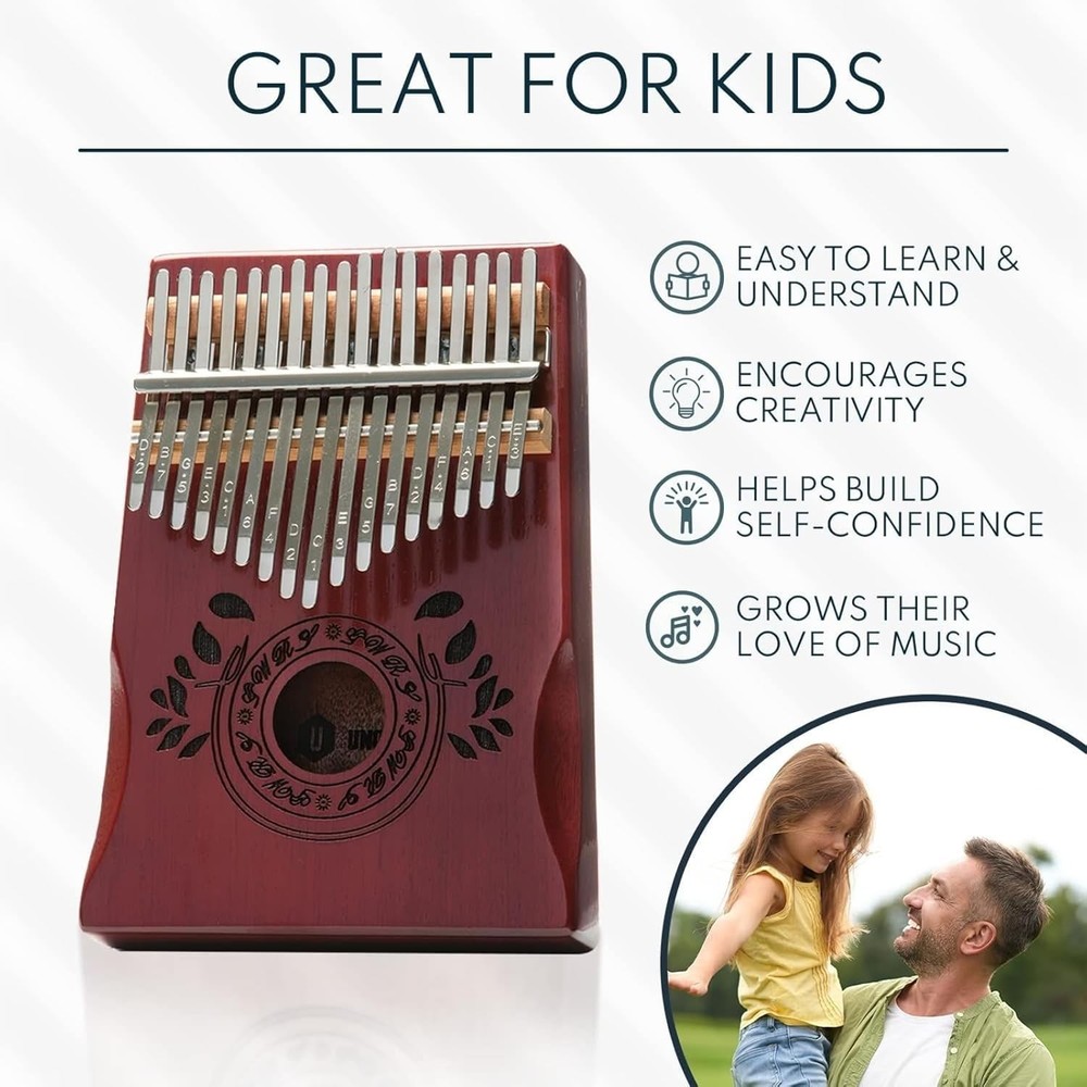 Compact Mahogany Kalimba Percussion Instrument