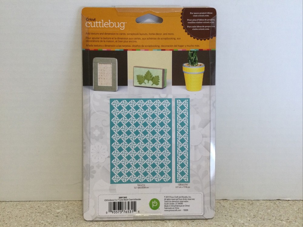 CUTTLEBUG ProvoCraft CANE BACK CHAIR Embossing Folders 5" X 7" & BORDER