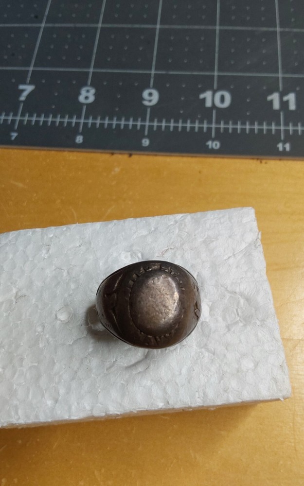 WWII US Navy Size 8 Ring Sterling 10k Gold Filled Well Worn