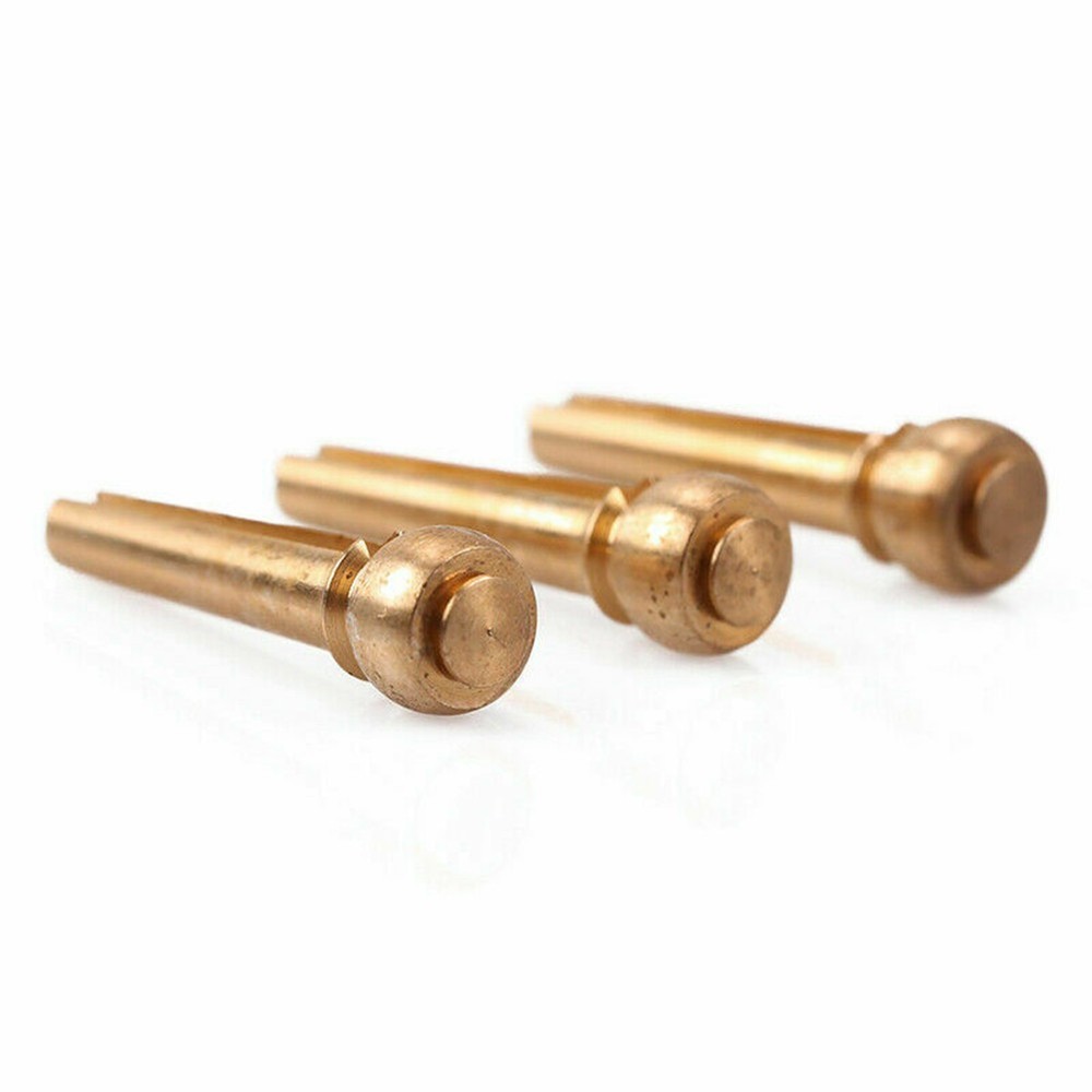 6Pcs Acoustic Guitar Brass Bridge Pins Brass Cone String Dot Solid String Nails
