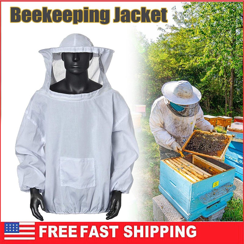 Veil Hat OverBee Keeping Suit Protective Coat Pull Tops Beekeeping Smock Jacket