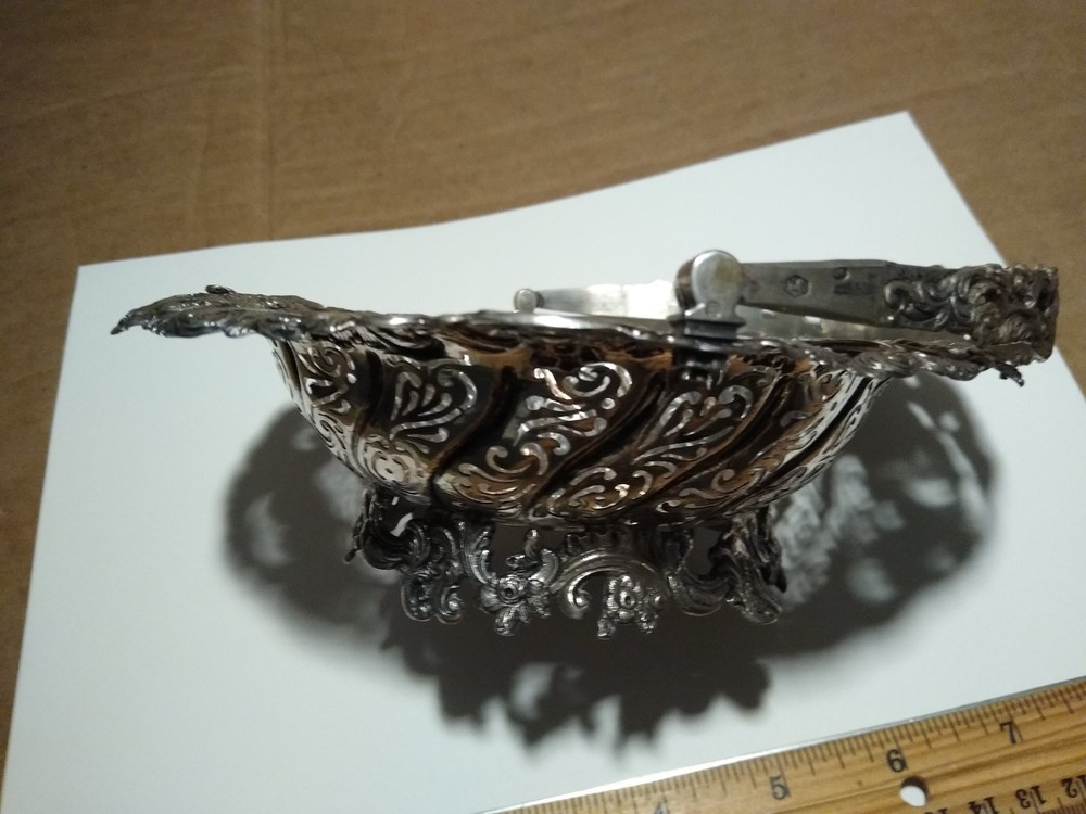 Decorative, Antique, Silver Bowl with handle.