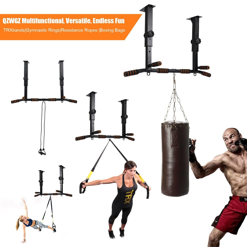 Height Adjustable Pull Up Bar, Heavy Duty Pull Up Bar, BarMount, Ceiling Moun...