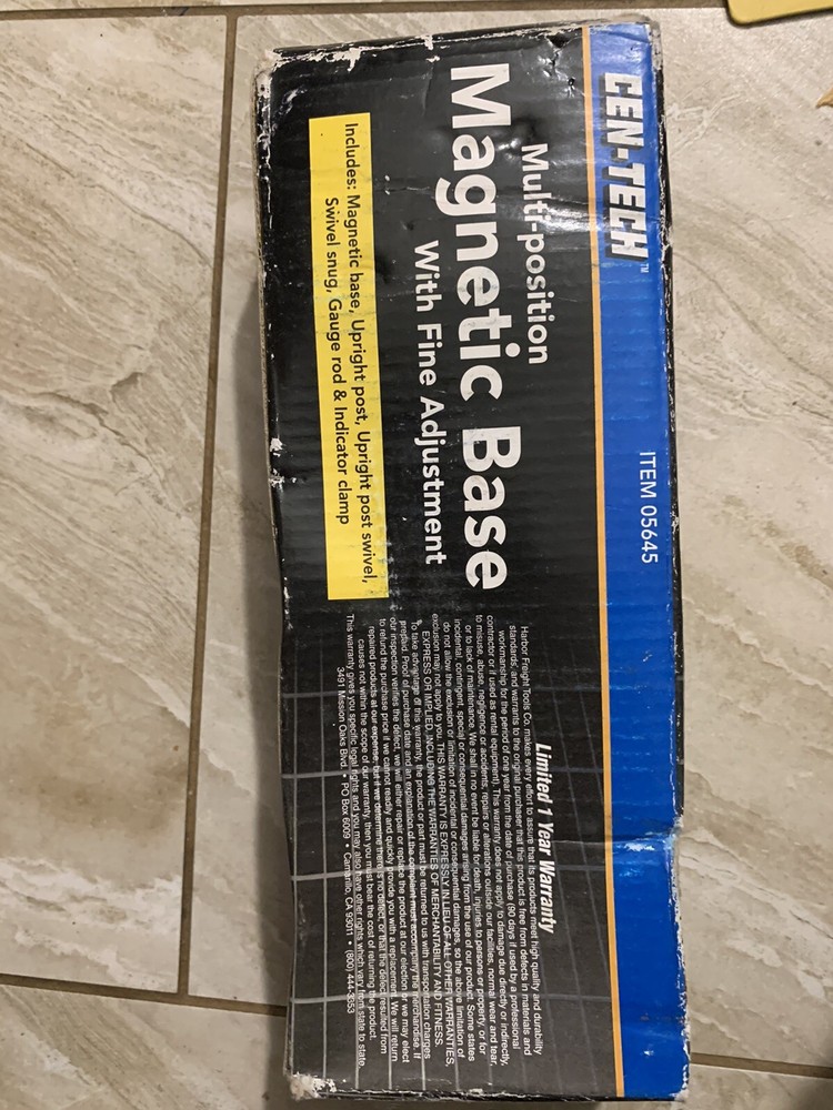 Cen-Tech Multi-Position Magnetic Base w/Fine Adjustment (New)