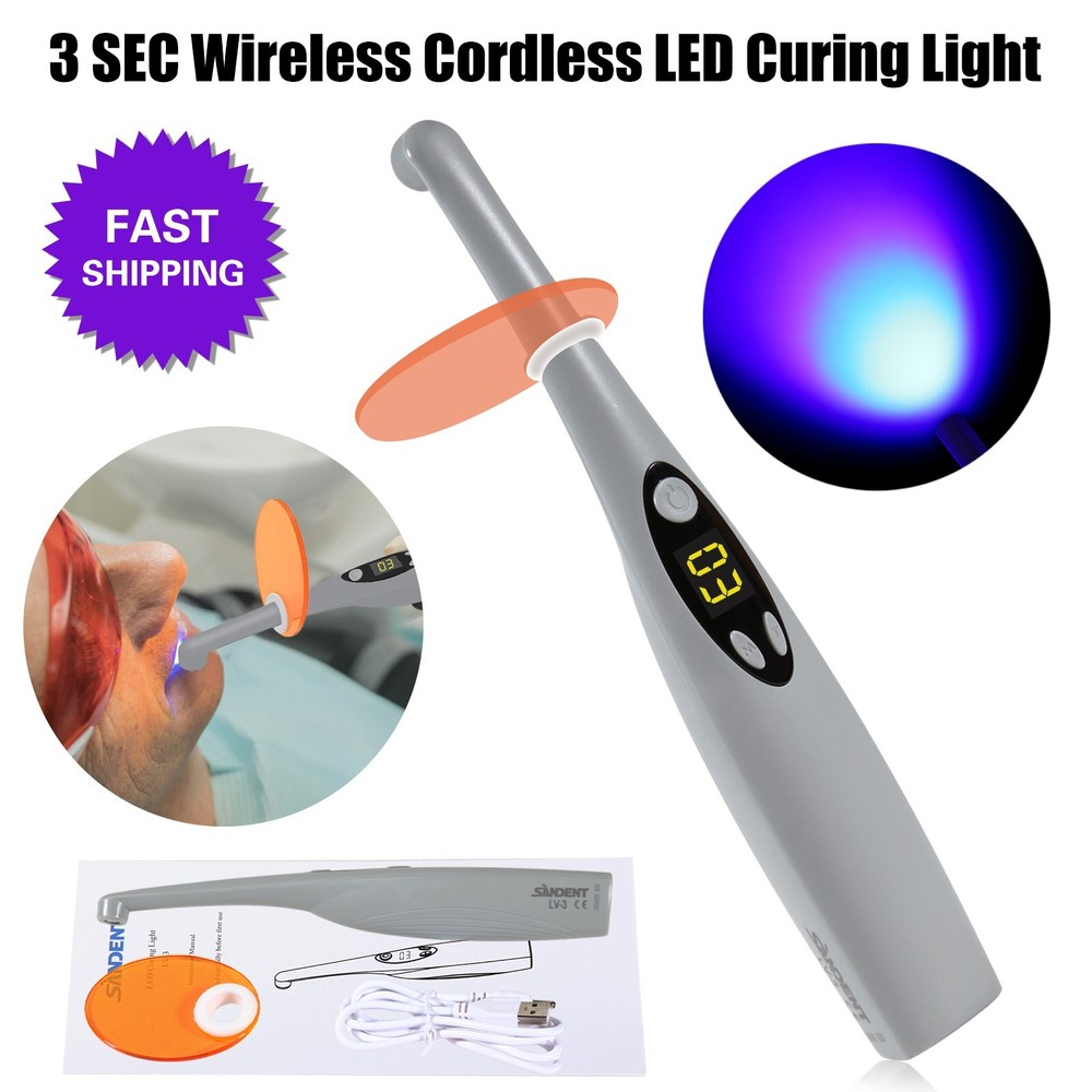 Dental Wireless Cordless iLed 3 Second LED Curing Light 3S Cure Lamp US plug dn