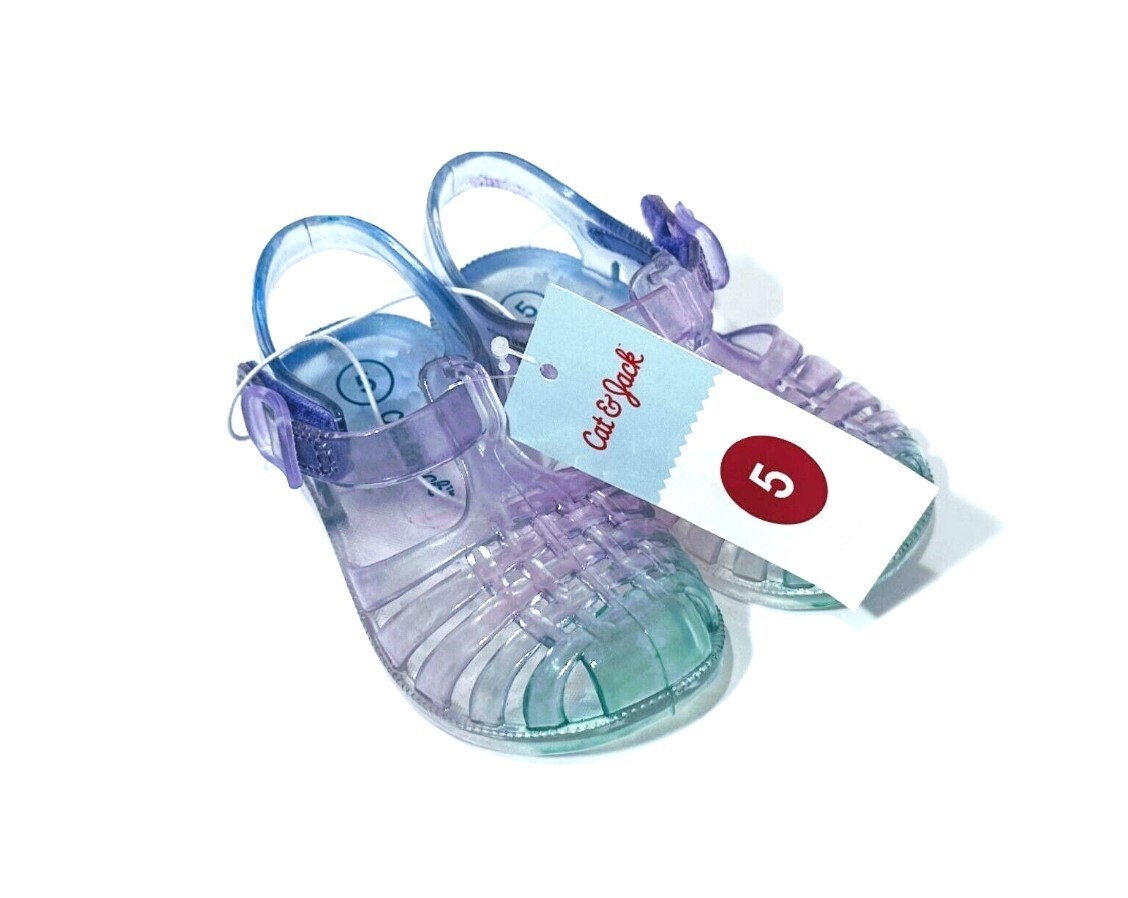 Cat & Jack Toddler Girls Ombre Purple Sunny Jelly Shoes Sandals - Size 5