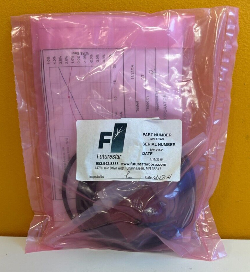 Futurestar 5VLT-1AB 0.3 to 2.5 L, Vortex Flow Meter. New + Instructions + Data!