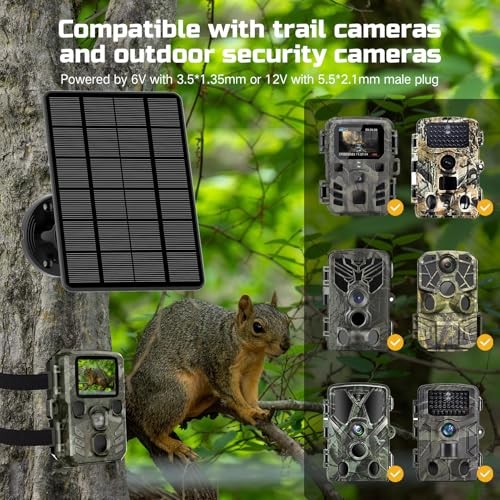 Solar Panel for Trail Camera, 5000mAh Rechargeable Battery Trail Camera Solar