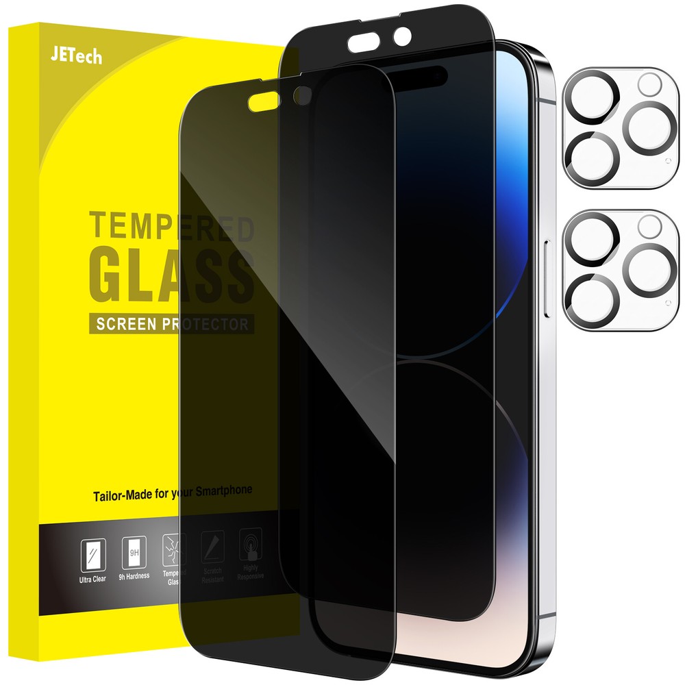 JETech Privacy Screen Protector for iPhone 14 Pro Max 6.7-In with Lens Protector