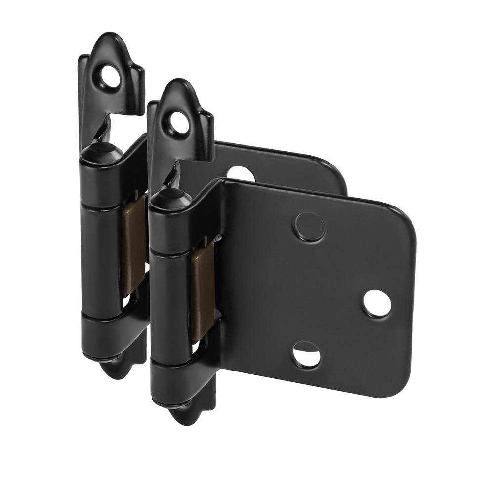 *5 Pack* Cosmas Cabinet Hinges Flat Black Variable Overlay 15539-FB (Pair)
