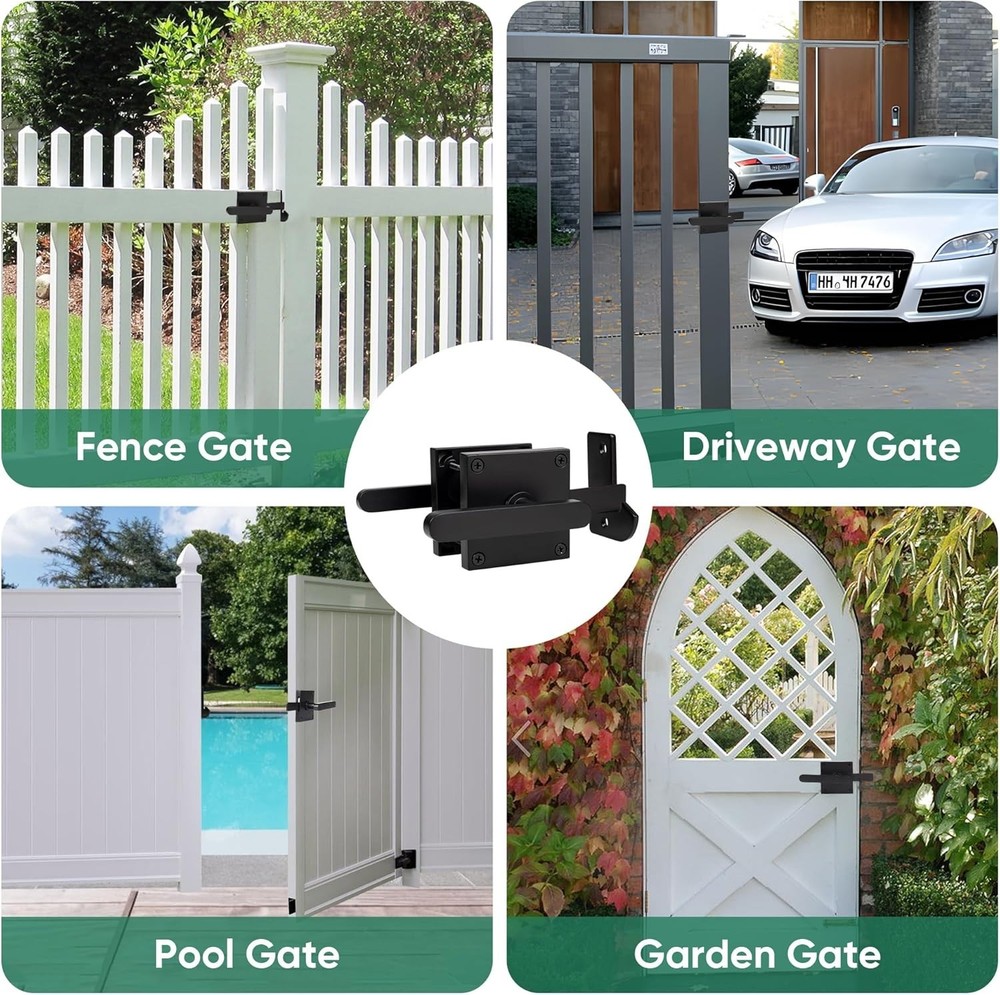 Heavy Duty Double Side Gate Latch - Black