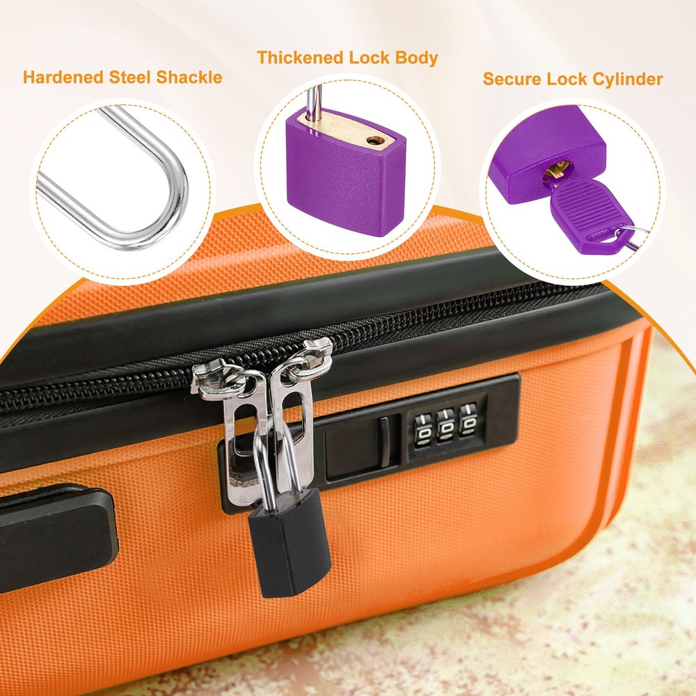 Padlock with Keys Shackle Waterproof Keyed Locks Purple