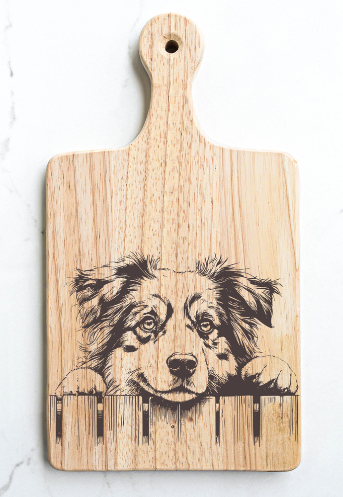 Australian Shepherd Cutting Cheese Board