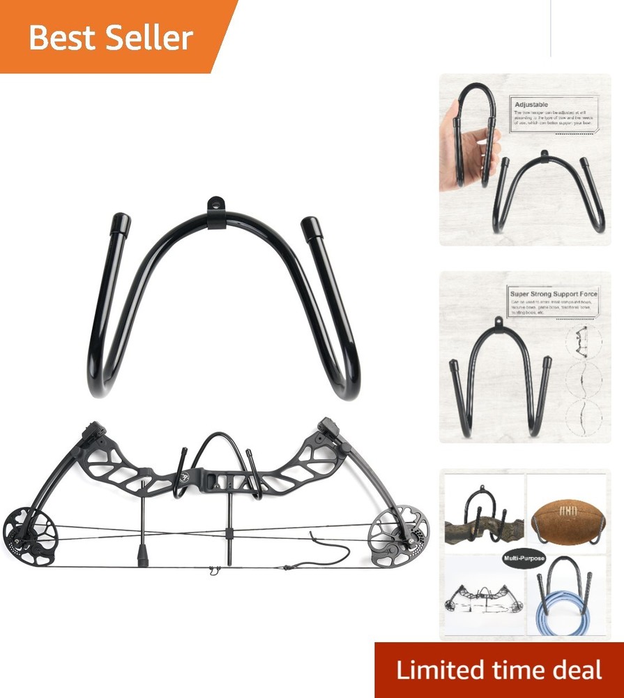 Multi-Purpose Adjustable Bow Hanger Wall Rack - Protects & Displays Bows