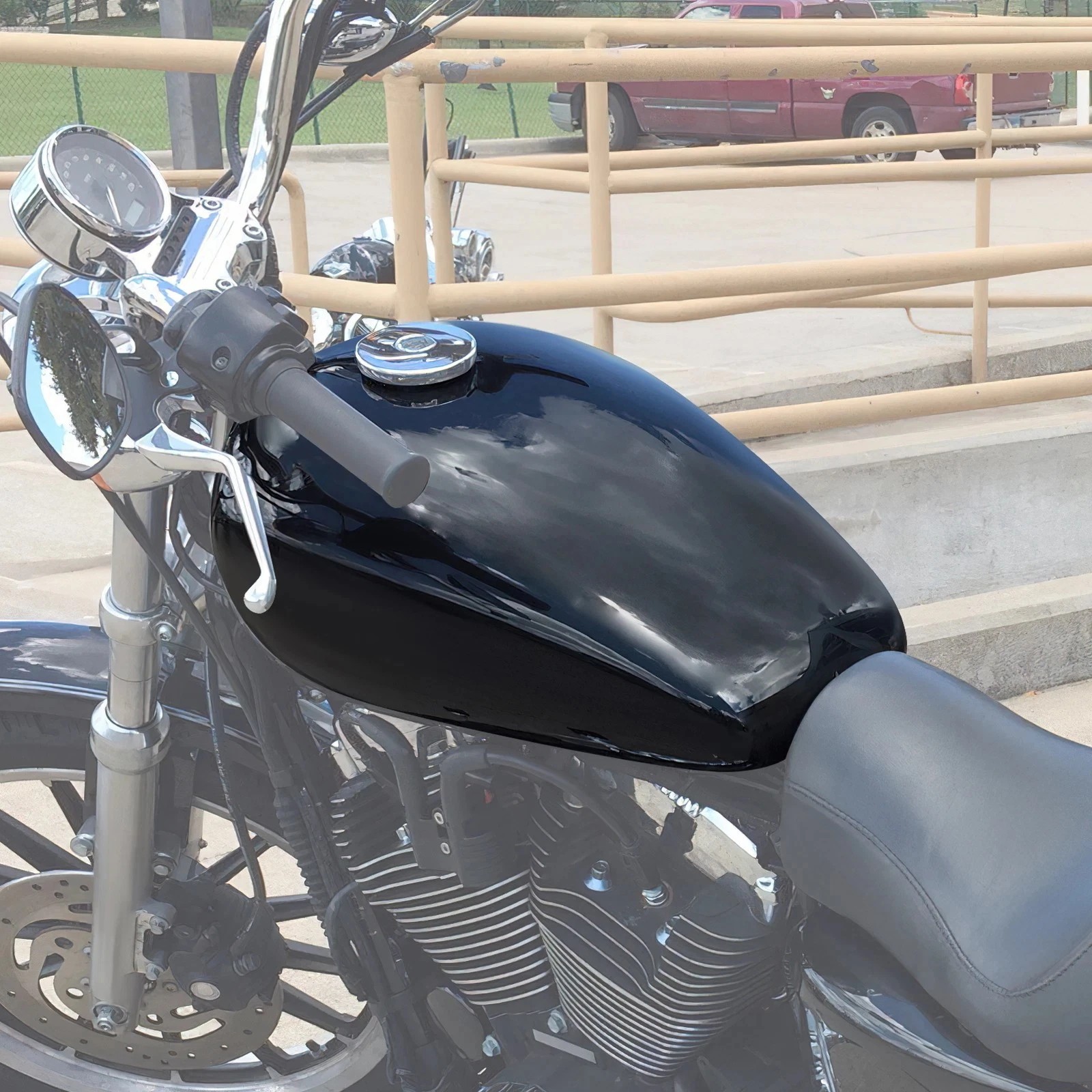 Black 4.2 Gallon Gas Fuel Tank Injection For Harley Sportster XL 883 1200 07-23