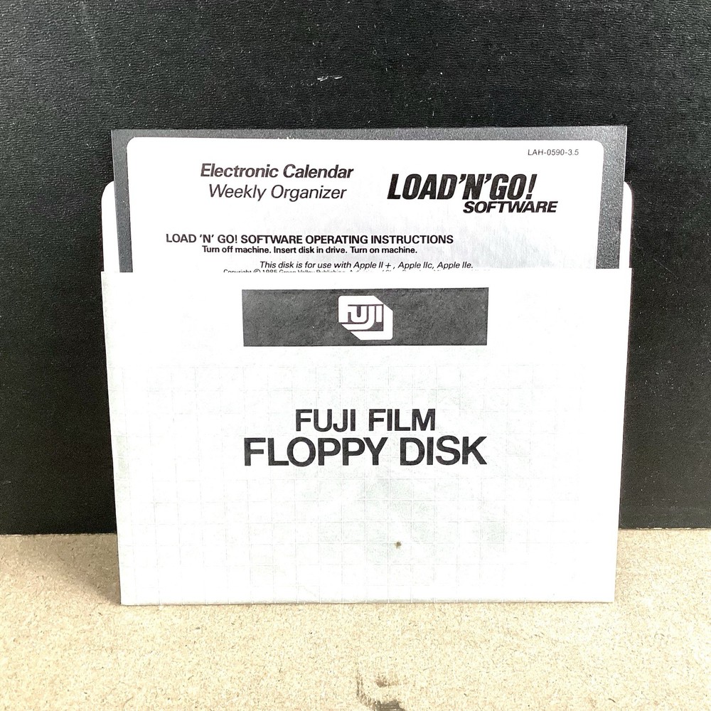 Fujifilm Apple II “Electronic Calendar Weekly Organizer” Software Floppy Disk